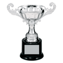 Silver 6 1/2" Completed Metal Cup Trophy on Plastic Base