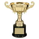 Gold 7 1/2" Completed Metal Cup Trophy on Plastic Base