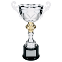 Silver 13" Completed Metal Cup Trophy on Plastic Base