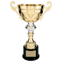 Gold 14 1/2" Completed Metal Cup Trophy on Plastic Base