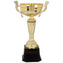 Gold 15 1/2" Completed Metal Cup Trophy on Plastic Base