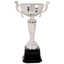 Silver 15 1/2" Completed Metal Cup Trophy on Plastic Base