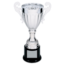 Silver 2 8 3/4" Completed Metal Cup Trophy on Plastic Base