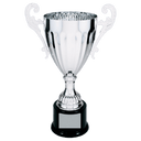 Silver 12" Completed Metal Cup Trophy on Plastic Base