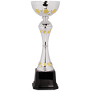 Silver/Gold 10 3/4" Completed Metal Cup Trophy on Plastic Base