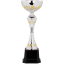 Silver/Gold 13 1/4" Completed Metal Cup Trophy on Plastic Base