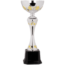 Silver/Gold 14 1/2" Completed Metal Cup Trophy on Plastic Base
