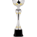 16" Silver/Gold Completed Metal Cup Trophy on Plastic Base