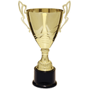 Gold 16 3/4" Completed Metal Cup Trophy on Plastic Base