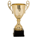Gold 15 3/4" Completed Metal Cup Trophy on Plastic Base