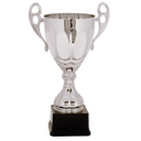 Silver 15 3/4" Completed Metal Cup Trophy on Plastic Base