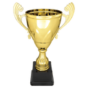 Gold 11" Completed Metal Cup on Plastic Base