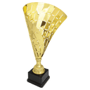 Gold 15 1/2" Metal Flag Cup on Plastic Base
