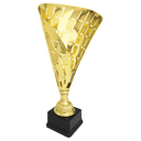 Gold 19 1/2" Metal Flag Cup on Plastic Base