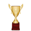 Gold Completed Metal Cup Trophy on Rosewood Royal 24 3/4" Piano Finish Base