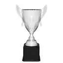 Silver Completed Metal Cup Trophy on Black Royal 24 3/4" Piano Finish Base