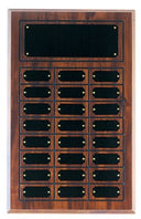 11 3/4" x 18 3/4" Cherry Finish Completed Perpetual Plaque with 24 Plates