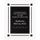 9" x 11" Solid Black Acrylic Clear Plaq