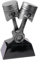 7" Antique Silver Piston Resin