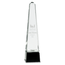 12" Obelisk Crystal on Black Pedestal Base