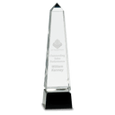 10" Obelisk Crystal on Black Pedestal Base