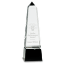 8" Obelisk Crystal on Black Pedestal Base