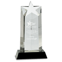 10" Crystal Star Column on Black Pedestal Base