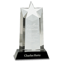9 1/4" Crystal Star Column on Black Pedestal Base