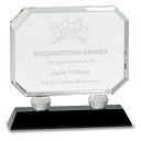 6 3/4" Rectangle Crystal on Black Pedestal Base