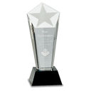 8 3/4" Crystal Frosted Star Column on Black Pedestal Base