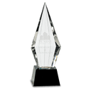Black 9 1/2" Obelisk Facet Crystal on Pedestal Base