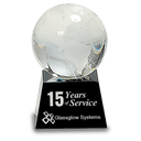 3" Crystal Globe on Black Base