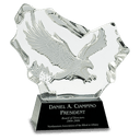 7" Crystal Carved Eagle on Black Base