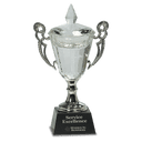 9 1/2" Crystal Cup with Silver Handles and Stem