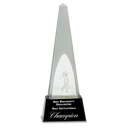 10 1/4" Clear Crystal 3D Golf Spire on Black Pedestal Base