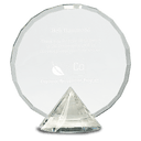 7 1/2" Clear Round Crystal on Clear Diamond Base