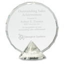 6 1/2" Clear Round Crystal on Clear Diamond Base