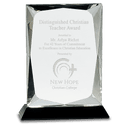 Clear Crystal Rectangle on Black 8" Base