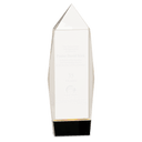 10" Clear Crystal Facet Rectangle on Black Base