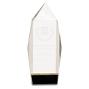 8 3/4" Clear Crystal Facet Rectangle on Black Base
