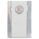 6 1/2" Clear Crystal Rectangle with Globe Etching