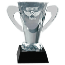 6 1/2" Crystal Cup on Black Pedestal Base
