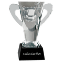 7 3/4" Crystal Cup on Black Pedestal Base
