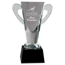 9" Crystal Cup on Black Pedestal Base