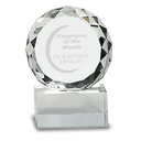 4" Round Facet Crystal on Clear Pedestal Base