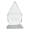 9" Crystal Diamond on Clear Pedestal Base