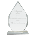 10 1/2" Crystal Diamond on Clear Pedestal Base