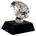 Black 3 1/2" Crystal Diamond on Pedestal Base