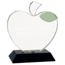 5 1/2" x 6 1/4" Crystal Apple on Black Base