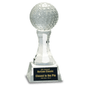 6" Crystal Golf Ball on Clear Pedestal Base